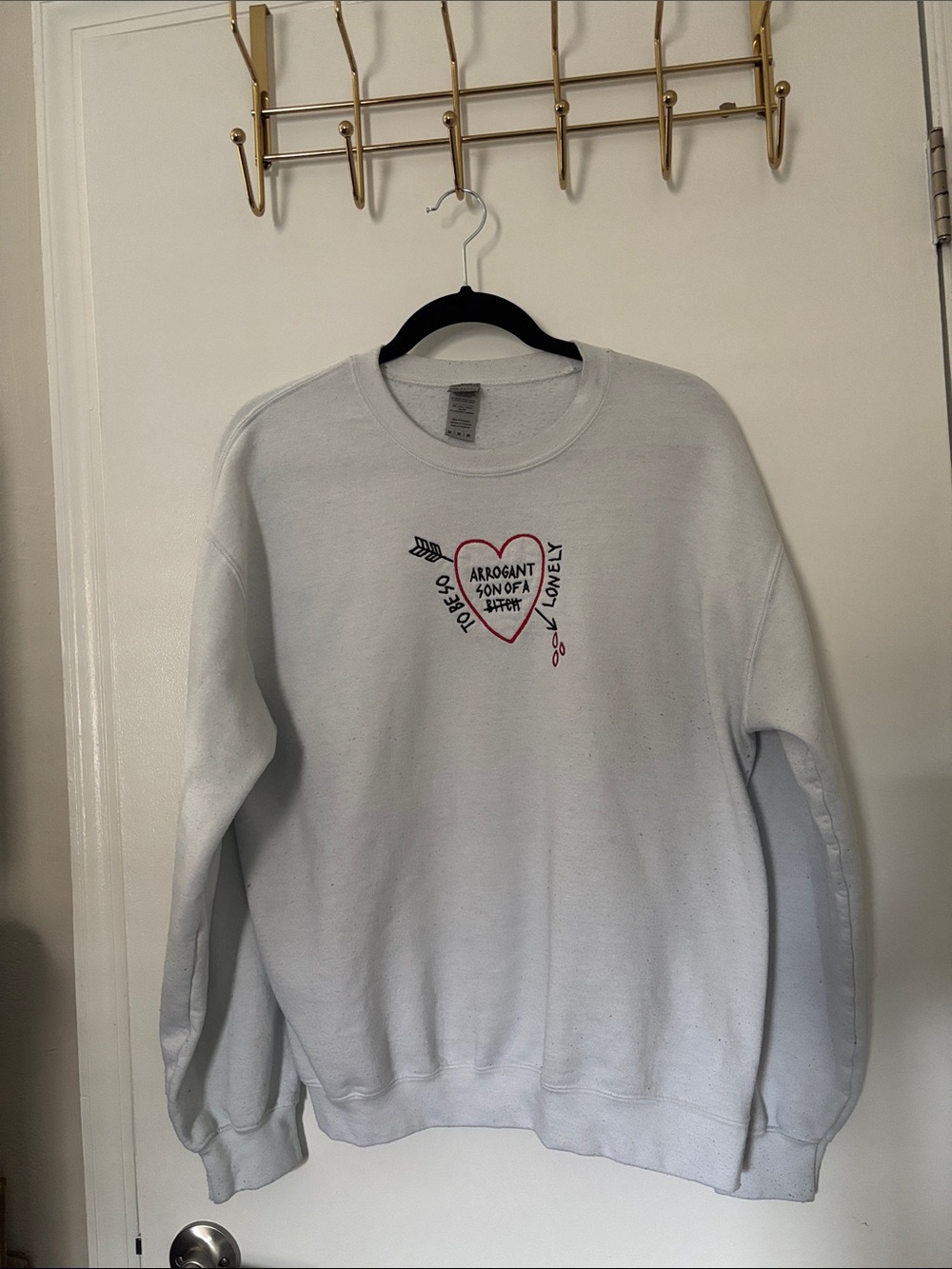 White Graphic Crewneck Sweatshirt - Fanmade Harry Styles Merch